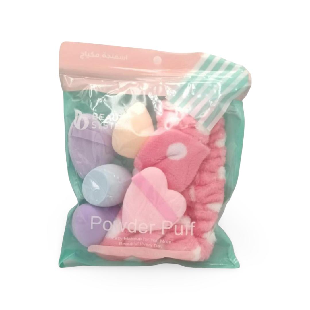 Sponge Powerpuff Beauty System - Power Puff Makeup Sponge Set - 6 Pieces - Blank Store