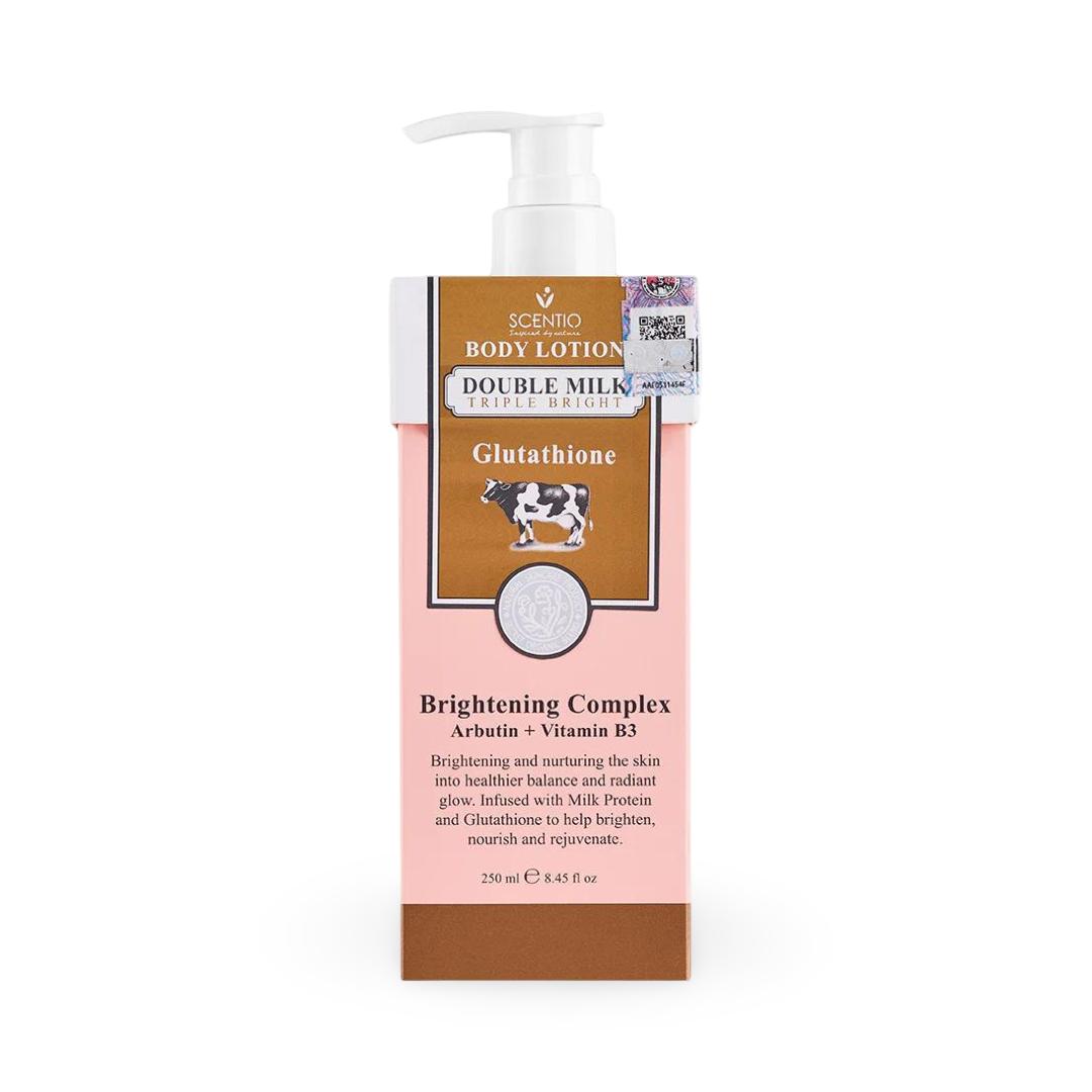 Scentio - Body Lotion Double Milk Triple Bright Glutathione - 250ml - Blank  Store